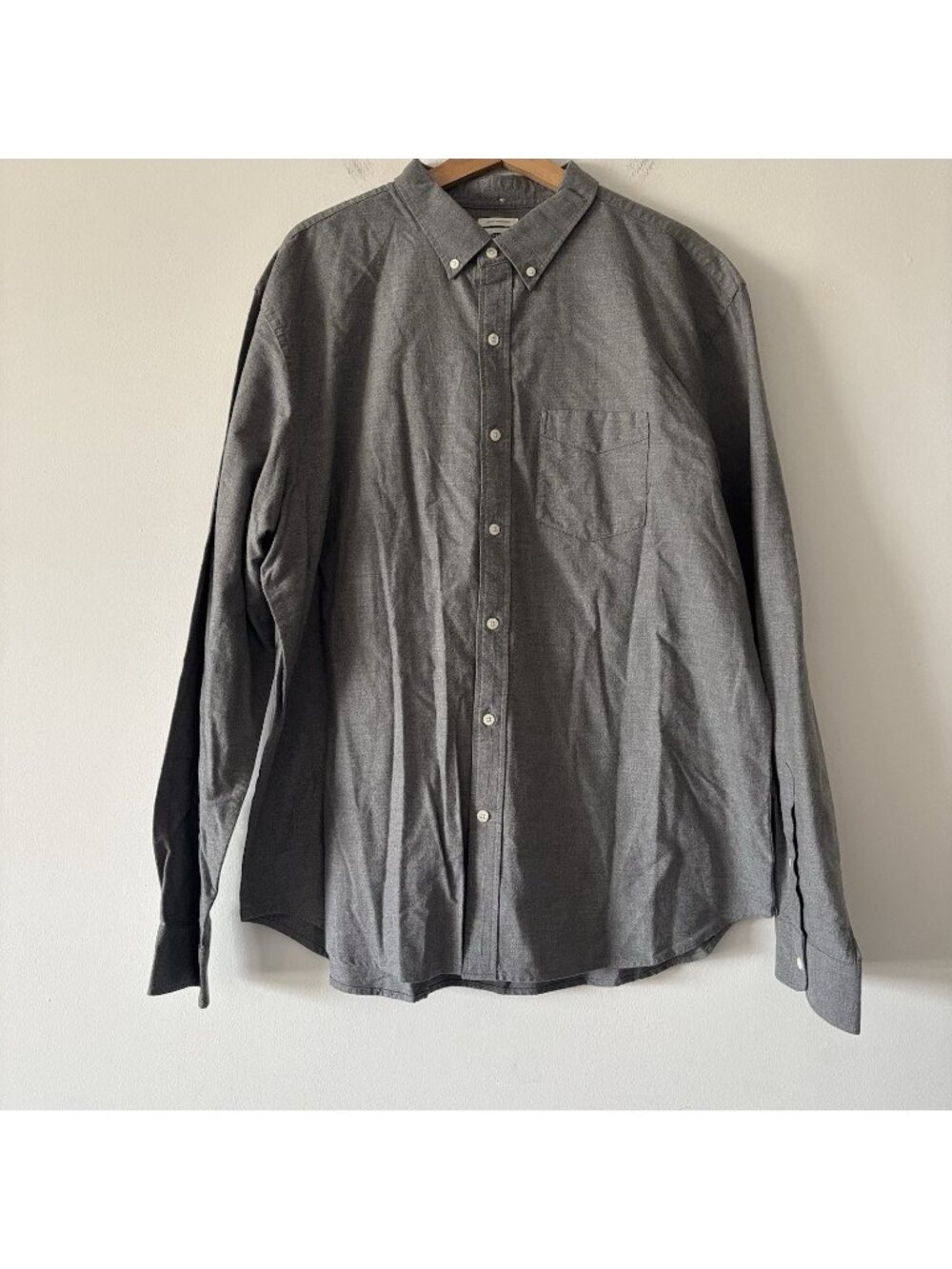 Old Navy Men's Casual Button-Down Shirt XXL (FITS XL) Gray SLIM FIT Office NEW